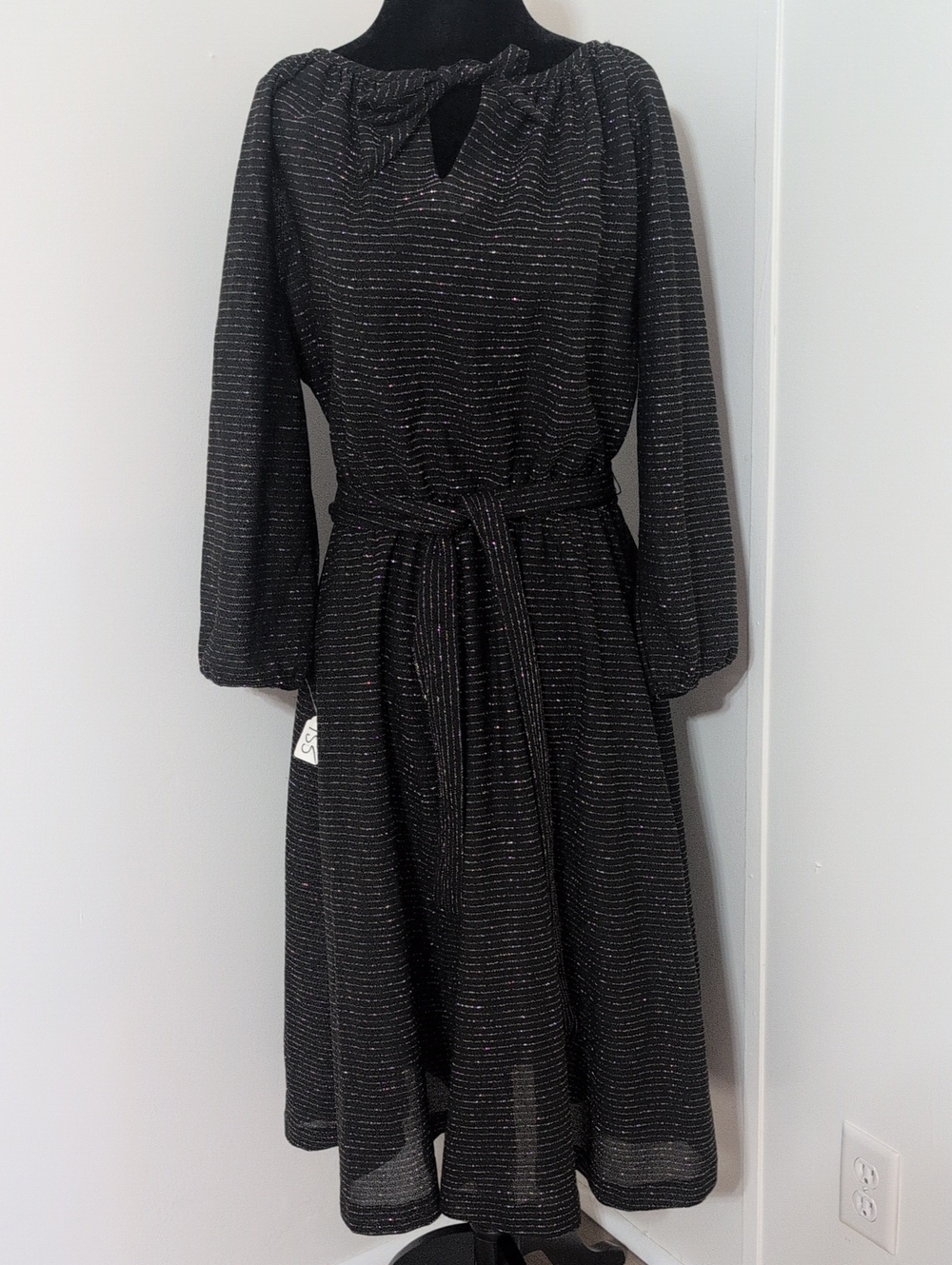 Vintage Volup Black Silver Gold Dress